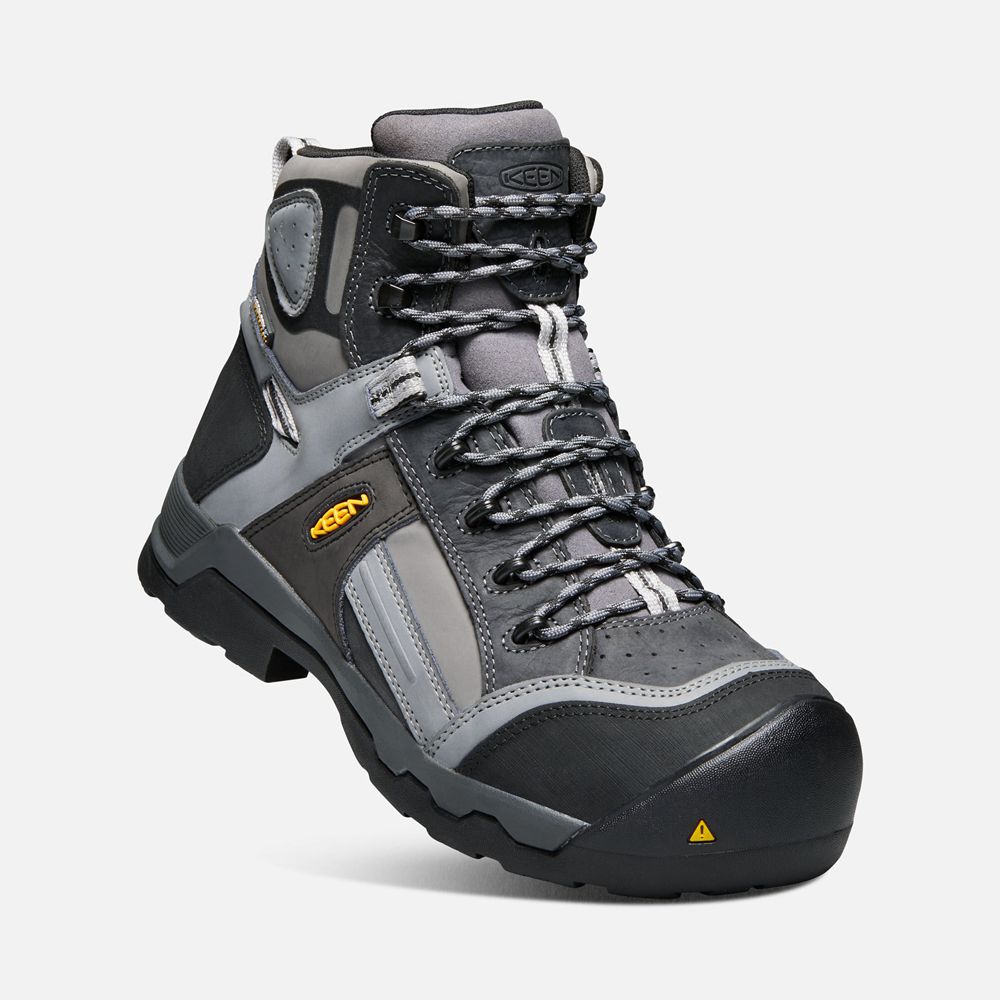 Keen Trekking Bot Erkek Koyu Gri - Davenport 6\" Insulated Waterproof (Composite Toe) - Türkiye JGXY0